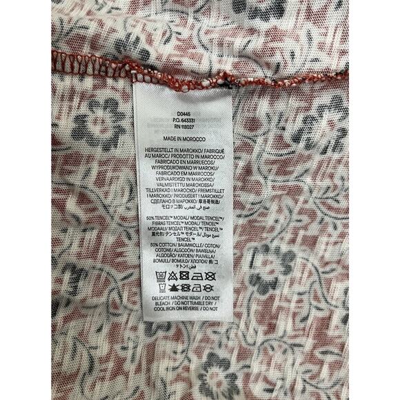 Boden Knot Front Jersey Casual Dress in Tomato Clover Swirl Size US 14 R - Picture 7 of 7